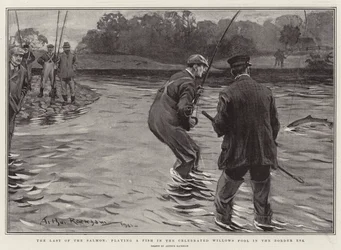 The Last of the Salmon, Playing a Fish in the Celebrated Willows Pool in the Border Esk